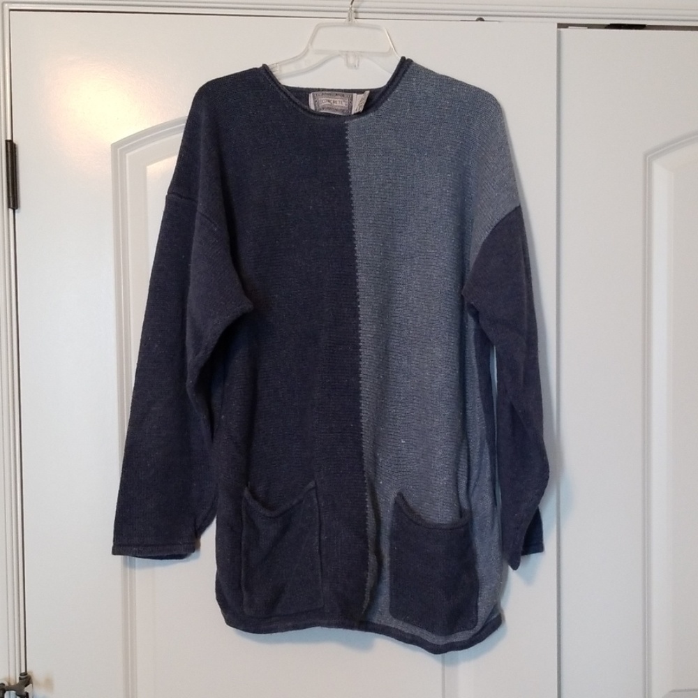 Vintage 90s Two Tone Blue Sweater